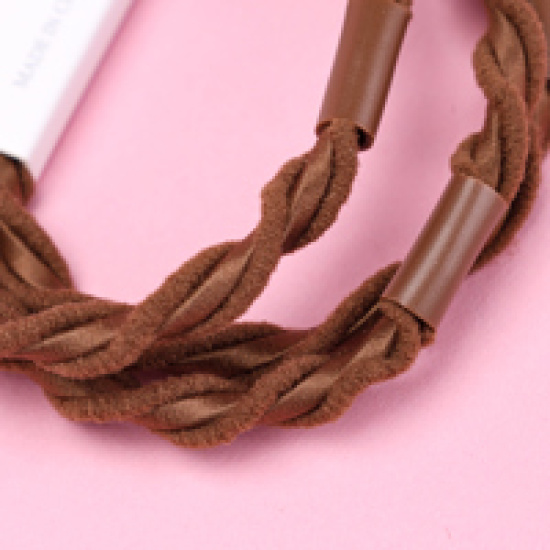Large product photo - 3-Pack Milk Tea Color Ribbed Hair Tie, 000000144. Option #2