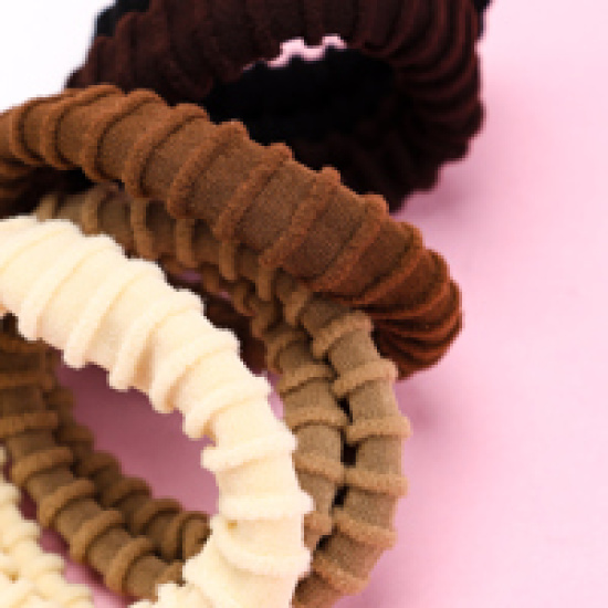 Large product photo - Hanging Card 5-Pack Coffee Towel Ring Hair Tie, 000000147. Option #3