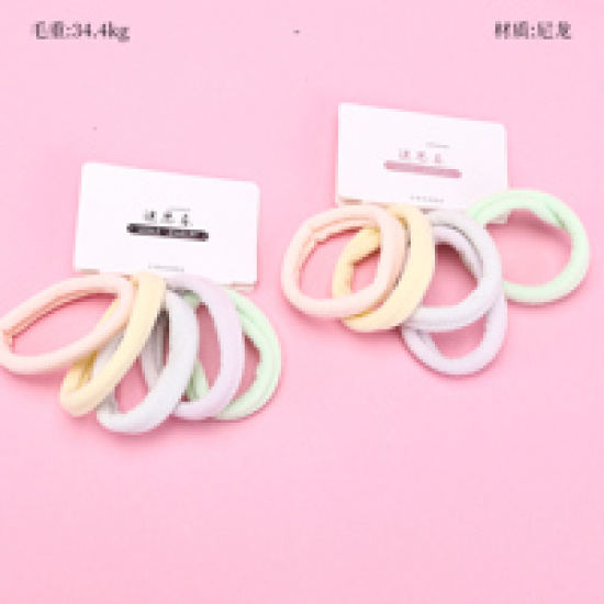 Large product photo - Hanging Card 5-Pack Colorful Towel Ring Hair Tie, 000000148. Option #1