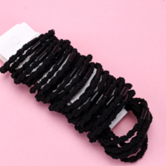 Large product photo - 3-Pack Black Twisted Hair Tie, 000000151. Option #3