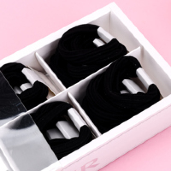 Large product photo - Boxed 2-Pack High-Stretch Hair Tie (Black), 000000152. Option #3