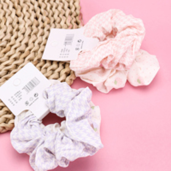 Large product photo - Basket 2-Pack Colorful Print Scrunchie, 000000154. Option #3