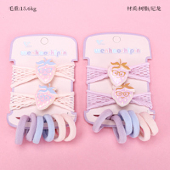 Large product photo - Boxed Cartoon Accessory Hair Tie Set (2+6), 000000163. Option #1