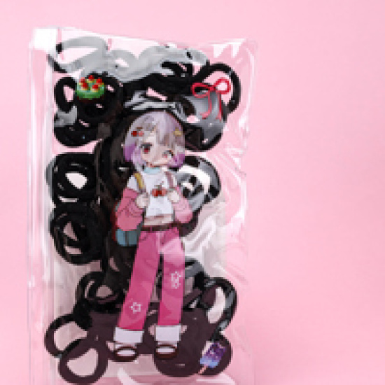Large product photo - BaggedGirls'PlainBamboo-KnotHair Tie (Black) / 袋装女孩光板竹节皮筋（黑）, 000000165. Option #2
