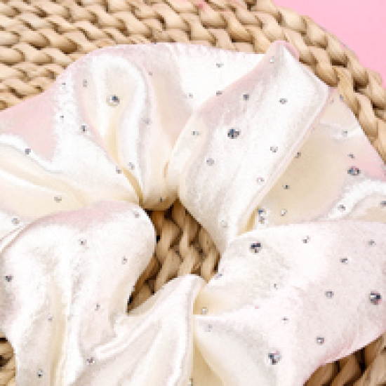 Large product photo - KoreanGypsophilaSatinScrunchie / 韩式满天星缎面大肠圈, 000000168. Option #3