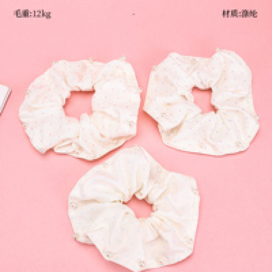 Large product photo - ColorfulPolka DotBeaded边Scrunchie / 彩色波点钉珠边大肠圈, 000000177. Option #1