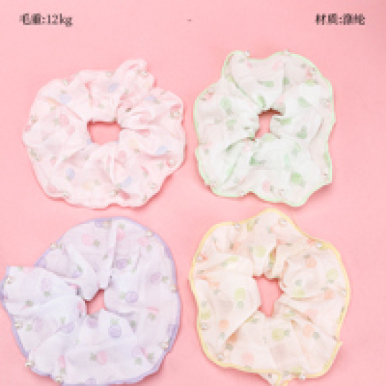 Large product photo - NewBeadedOverlock-edgedScrunchie / 新款钉珠拷边大肠圈, 000000178. Option #2