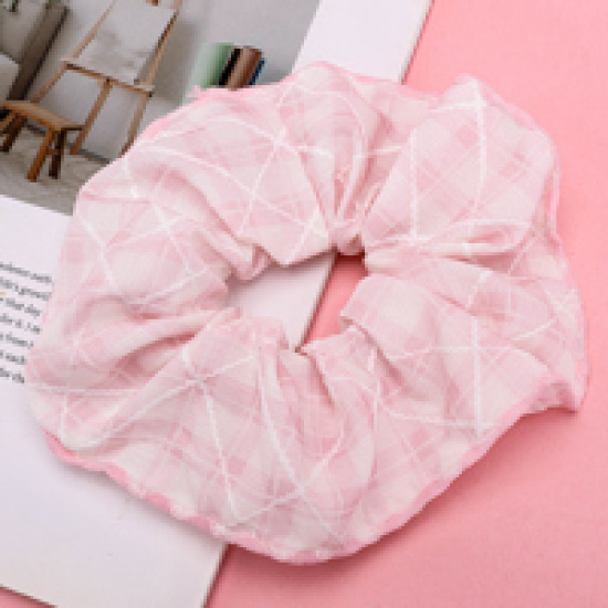 Large product photo - Diamond-pattern格Shell-edgedScrunchie / 菱形格贝壳边大肠圈, 000000183. Option #2