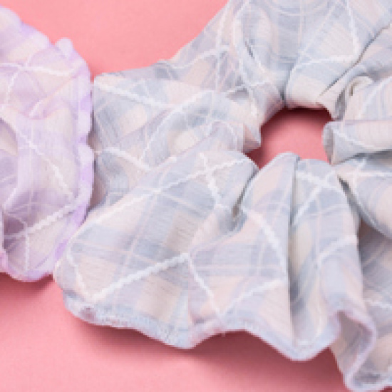 Large product photo - Diamond-pattern格Shell-edgedScrunchie / 菱形格贝壳边大肠圈, 000000183. Option #3