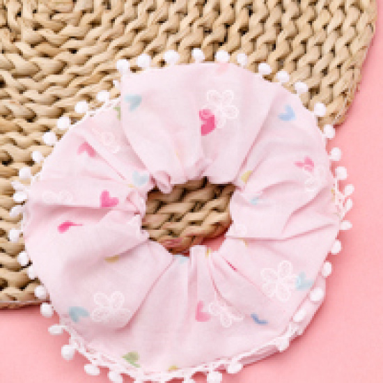 Large product photo - 爱心豆豆边PrintedScrunchie / 爱心豆豆边印花大肠圈, 000000186. Option #2