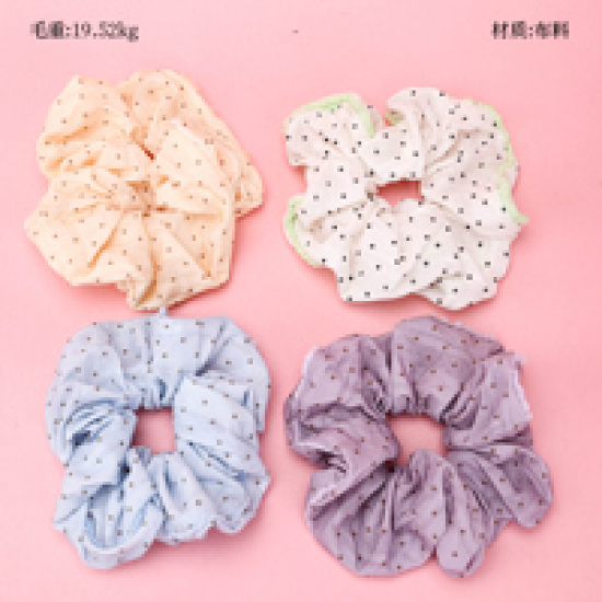Large product photo - ColorfulPolka Dot加边Scrunchie / 彩色波点加边大肠圈, 000000187. Option #1