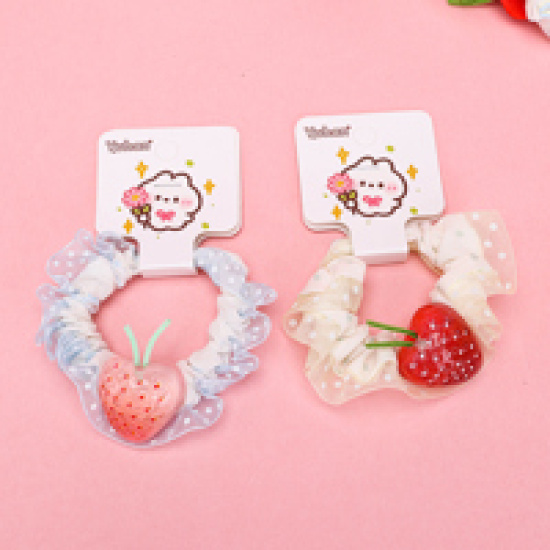 Large product photo - Basket PackStrawberryAccessoryChiffon-edgedMini Scrunchie / 篮子装草莓配件纱边小肠圈, 000000190. Option #3