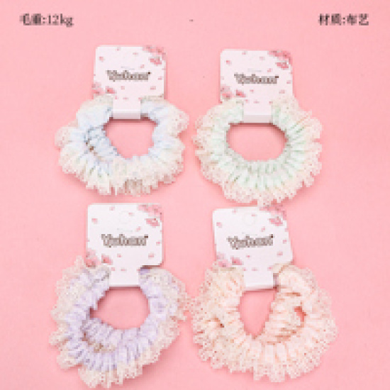 Large product photo - Basket PackLaceLaceMini Scrunchie (2pcs) / 篮子装蕾丝花边小肠圈（2根）, 000000195. Option #1
