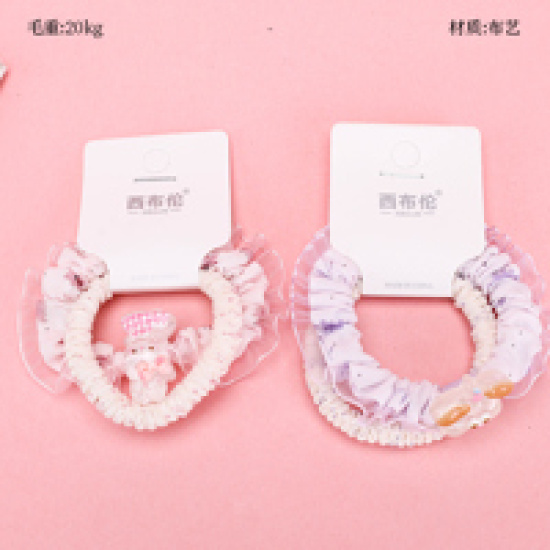 Large product photo - BoxedCartoonAccessoryChiffon-edgedMini Scrunchie (1+1 Set) / 盒装卡通配件纱边小肠圈（1+1）, 000000197. Option #2