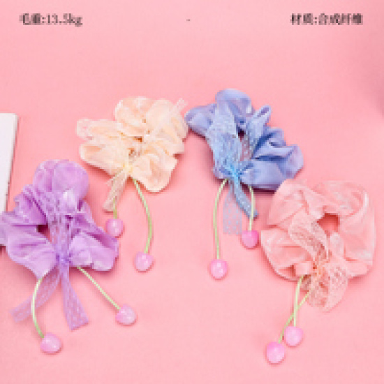 Large product photo - MermaidCherryBowScrunchie / 人鱼姬樱桃蝴蝶结大肠圈, 000000199. Option #1