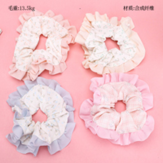 Large product photo - PrintedLaceScrunchie / 印花花边大肠圈, 000000200. Option #1