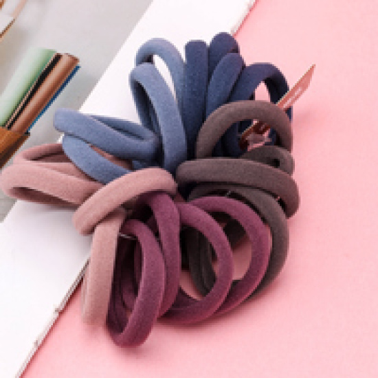 Large product photo - 20pcs深Colorful棉Hair Tie / 20根深彩色棉皮筋, 000000202. Option #2