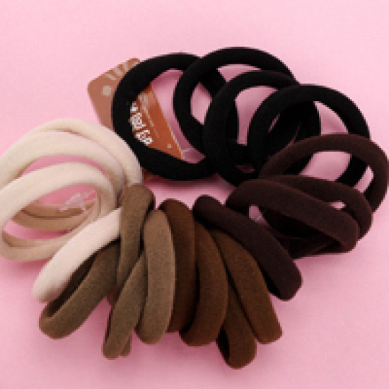 Large product photo - 20pcsMilk Tea Color棉Hair Tie / 20根奶茶色棉皮筋, 000000203. Option #2