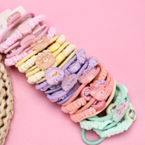 Large product photo - TransparentCartoonAccessoryColorfulHair Tie (3pcs) / 透色卡通配件彩色皮筋（3根）, 000000206. Option #3