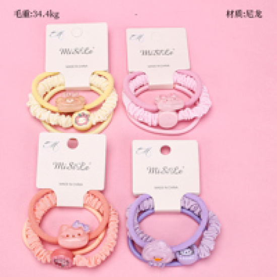 Large product photo - TransparentCartoonAccessoryColorfulHair Tie (3pcs) / 透色卡通配件彩色皮筋（3根）, 000000206. Option #1