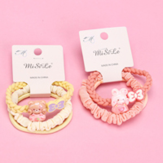 Large product photo - CartoonBow-TieAccessoryColorfulHair Tie (3pcs) / 卡通领结配件彩色皮筋（3根）, 000000207. Option #2