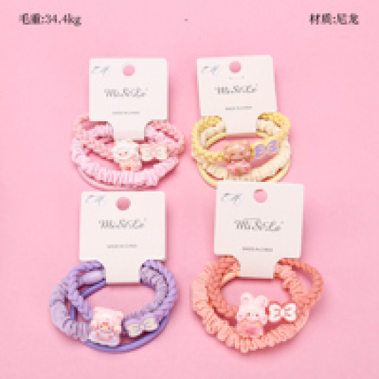 Large product photo - CartoonBow-TieAccessoryColorfulHair Tie (3pcs) / 卡通领结配件彩色皮筋（3根）, 000000207. Option #1