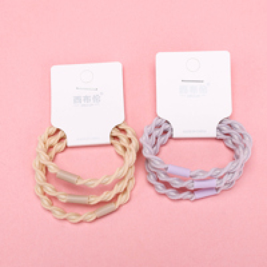 Large product photo - 3pcsColorfulRibbedHair Tie / 三根彩色螺纹皮筋, 000000208. Option #2