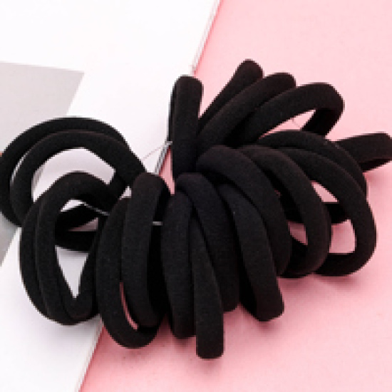 Large product photo - 20pcsBlack棉Hair Tie / 20根黑色棉皮筋, 000000212. Option #2
