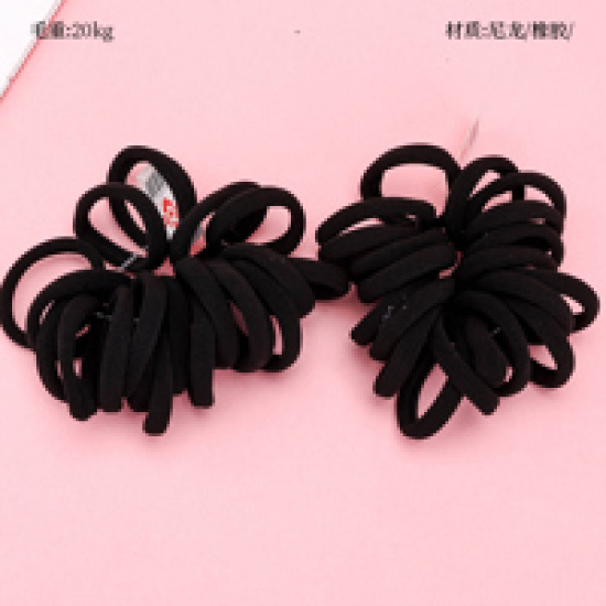 Large product photo - 20pcsBlack棉Hair Tie / 20根黑色棉皮筋, 000000212. Option #1