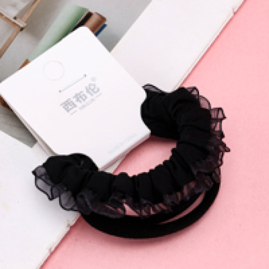 Large product photo - 3pcsBlackKnottedHair TieSet / 三根黑色打结皮筋组合, 000000214. Option #2