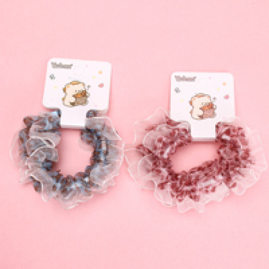 Large product photo - Basket PackChiffon-edgedLeopard PrintMini Scrunchie (2pcs) / 篮子装纱边豹纹小肠圈（2根）, 000000215. Option #2