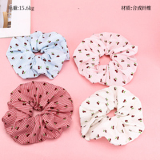 Large product photo - CherryPrintedScrunchie / 樱桃印花大肠圈, 000000221. Option #2